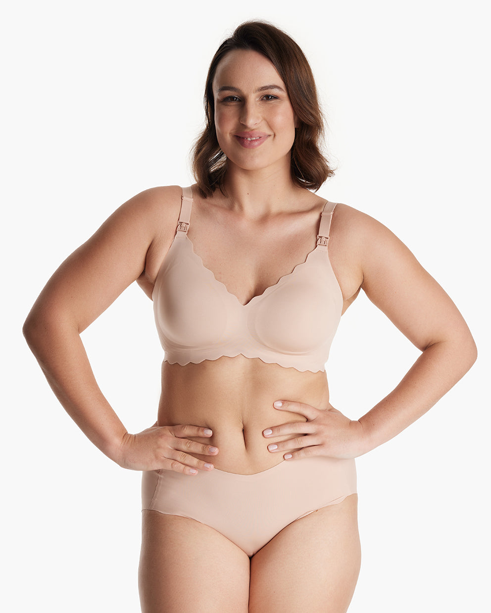 Jelly Strip Seamless Nursing Bra in Oyster Pink